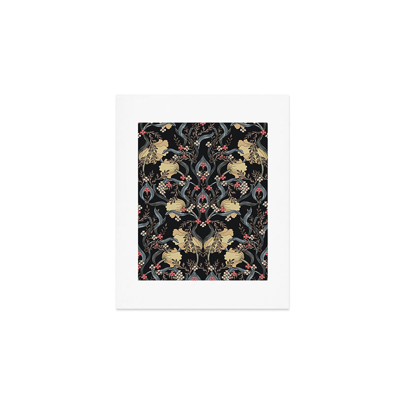 William Morris Pimpernel Art Nouveau Dark Floral Art Print Gallery Image 1