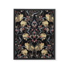 William Morris Pimpernel Art Nouveau Dark Floral Framed Canvas Print Gallery Image 6