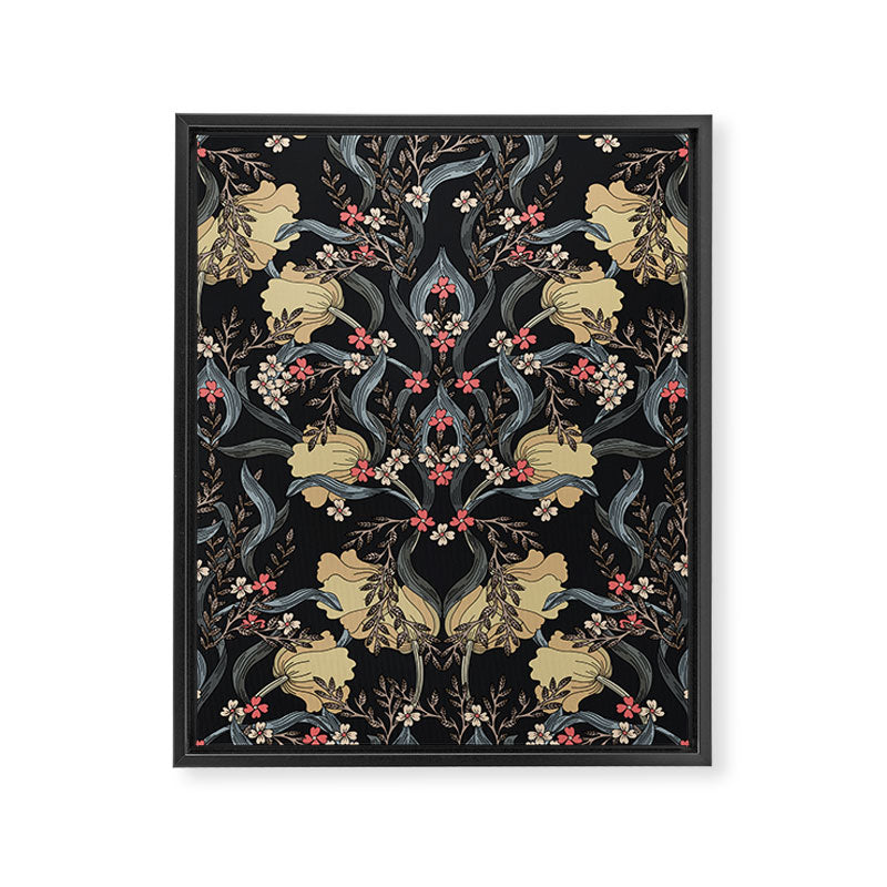 William Morris Pimpernel Art Nouveau Dark Floral Framed Canvas Print Gallery Image 6
