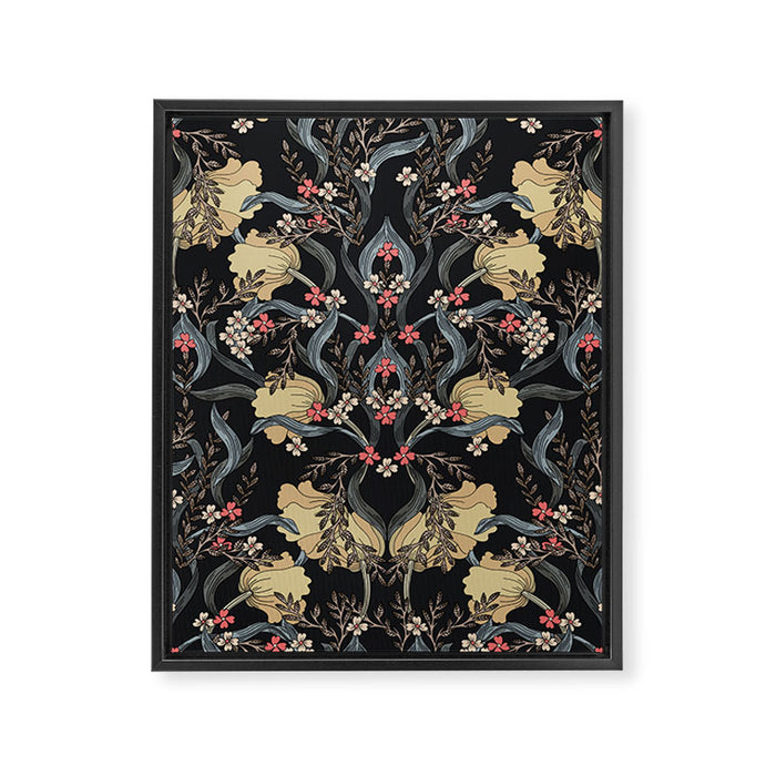William Morris Pimpernel Art Nouveau Dark Floral Framed Canvas Print Gallery Image 1