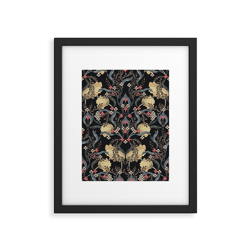 William Morris Pimpernel Art Nouveau Dark Floral Framed Art Print Gallery Image 4