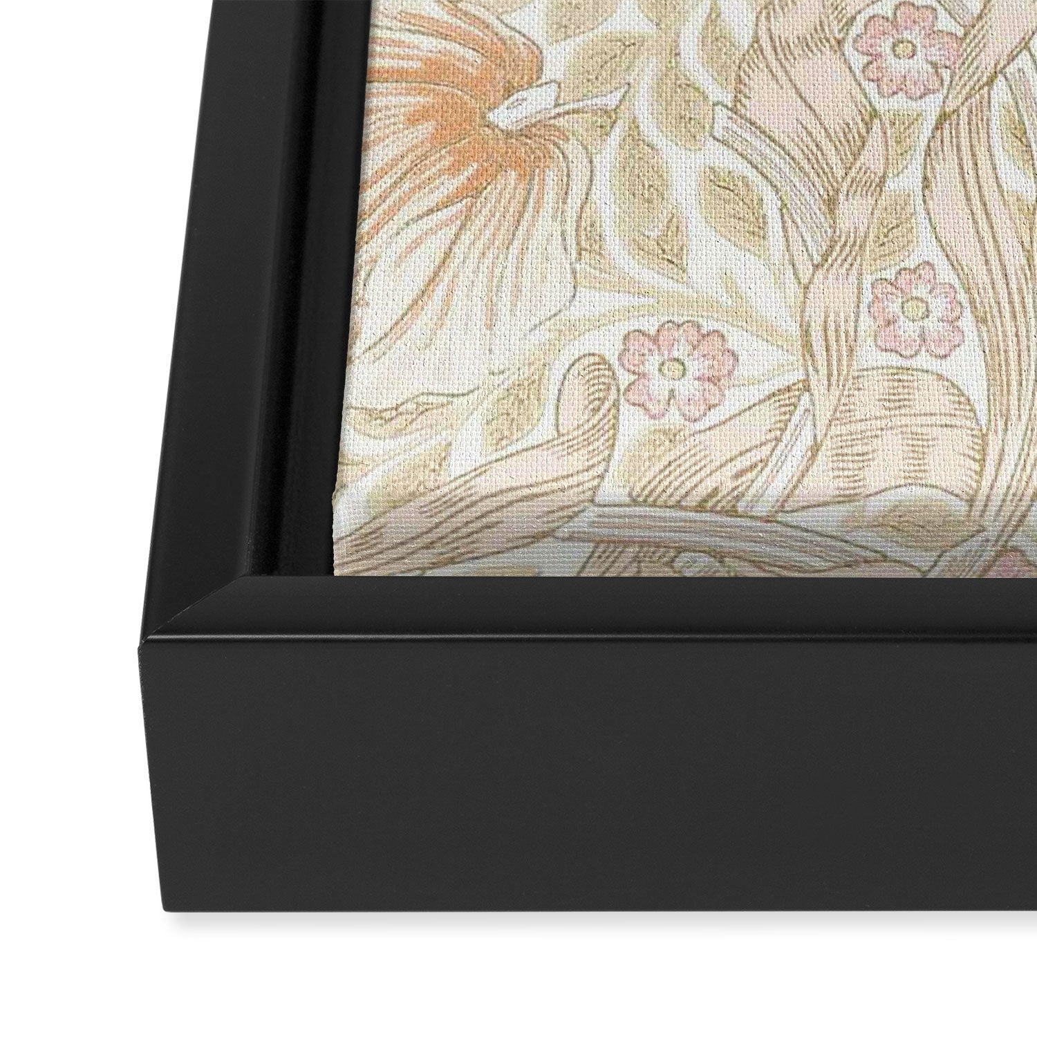 William Morris Pimpernel Pastel Peach Pink Framed Canvas Print Gallery Image 3
