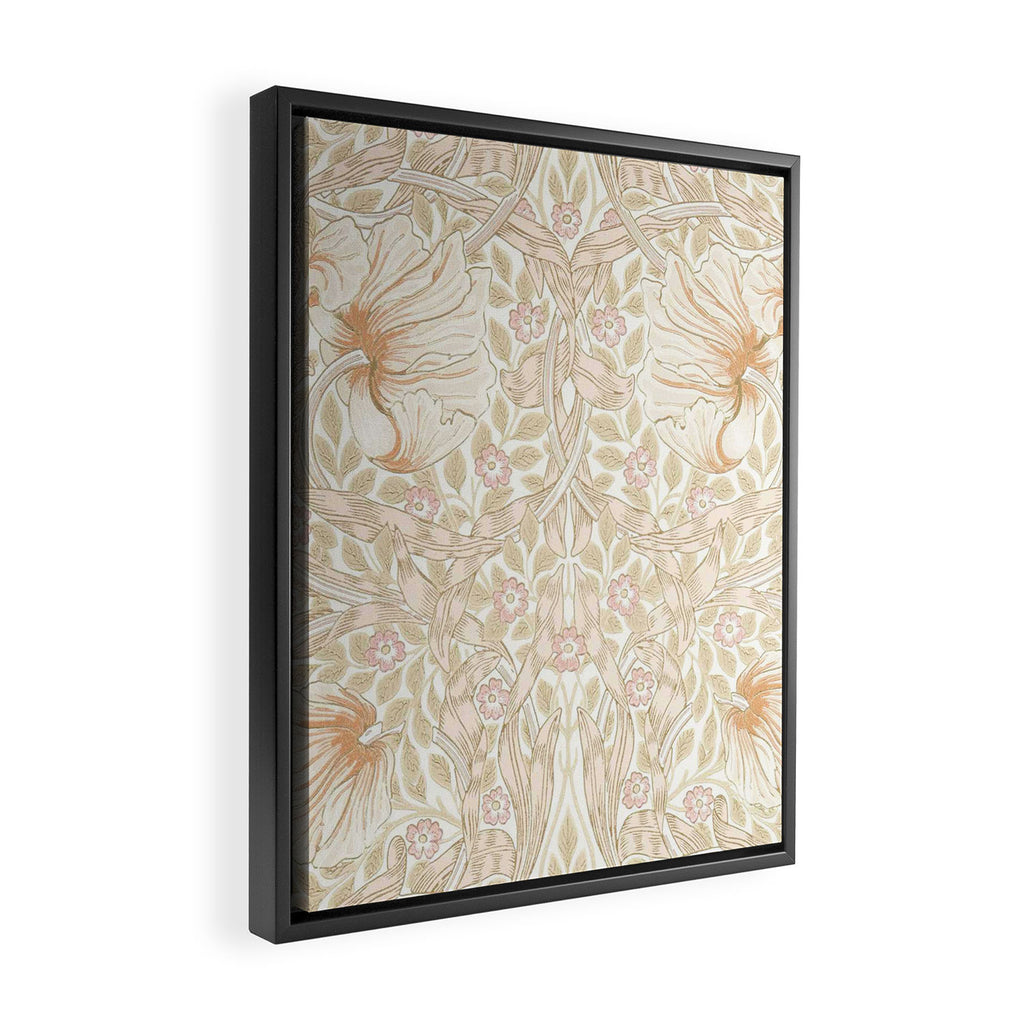 William Morris Pimpernel Pastel Peach Pink Framed Canvas Print Gallery Image 2