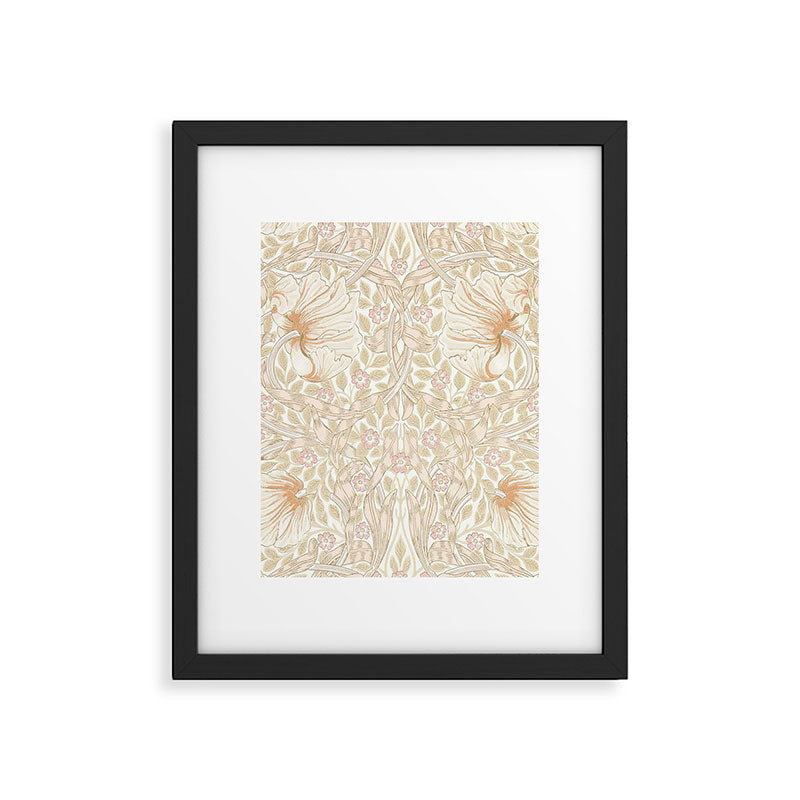 William Morris Pimpernel Pastel Peach Pink Framed Art Print Gallery Image 6