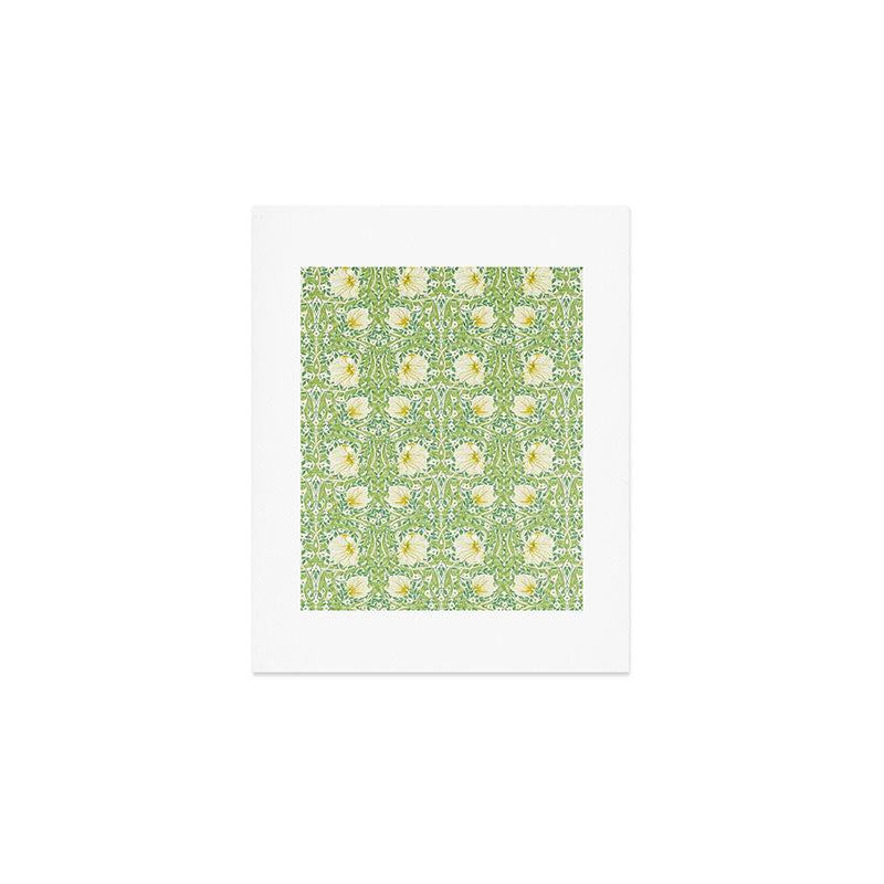 William Morris Pimpernel Weld Leaf Green Floral Art Print Gallery Image 1