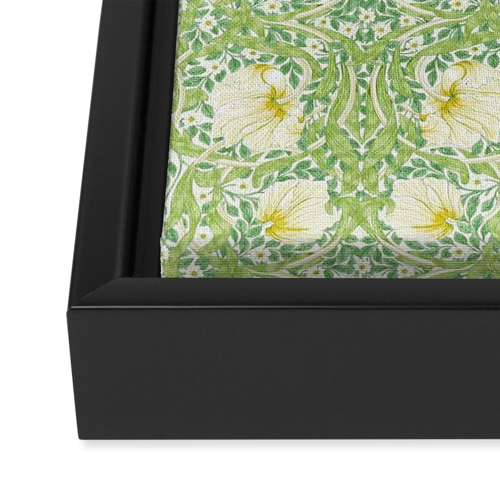 William Morris Pimpernel Weld Leaf Green Floral Framed Canvas Print Gallery Image 3