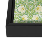 William Morris Pimpernel Weld Leaf Green Floral Framed Canvas Print Gallery Image 3