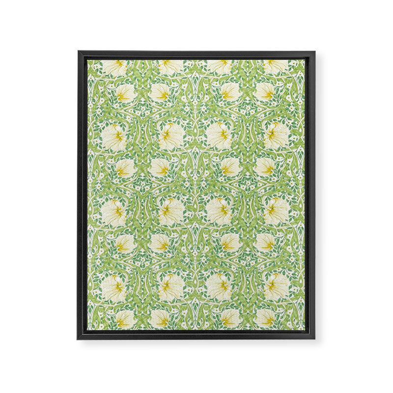 William Morris Pimpernel Weld Leaf Green Floral Framed Canvas Print Gallery Image 8