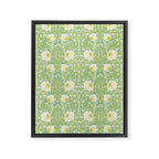 William Morris Pimpernel Weld Leaf Green Floral Framed Canvas Print Gallery Image 8