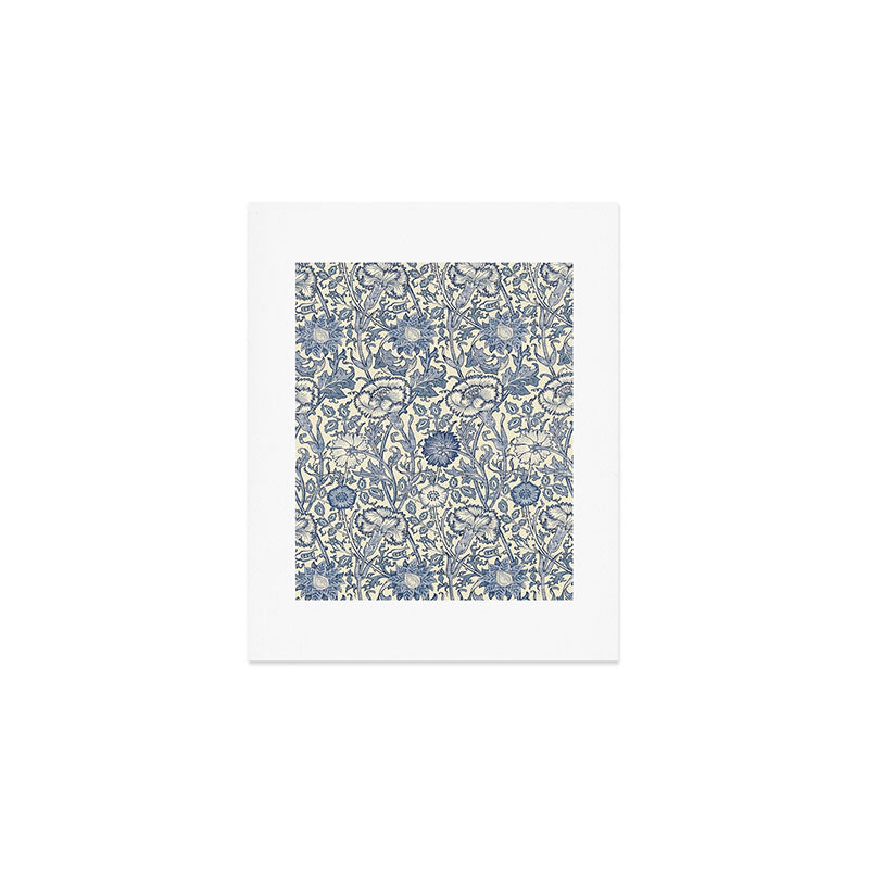 William Morris Pink and Rose China Blue Toile Art Print Gallery Image 1