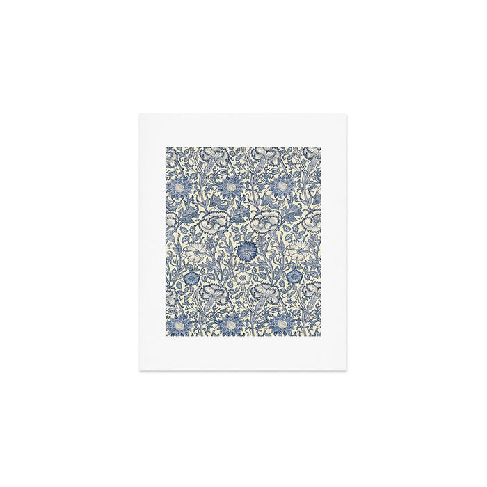 William Morris Pink and Rose China Blue Toile Art Print Gallery Image 1