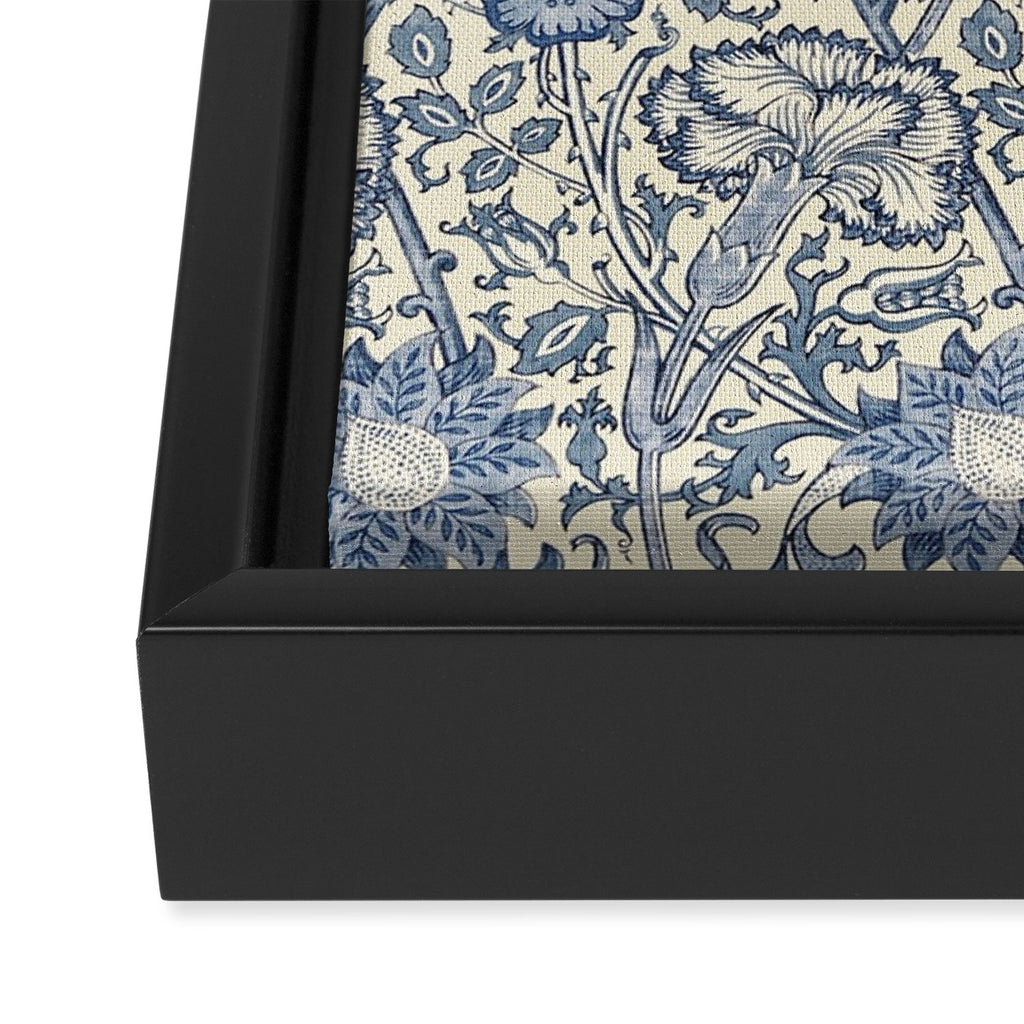 William Morris Pink and Rose China Blue Toile Framed Canvas Print Gallery Image 3