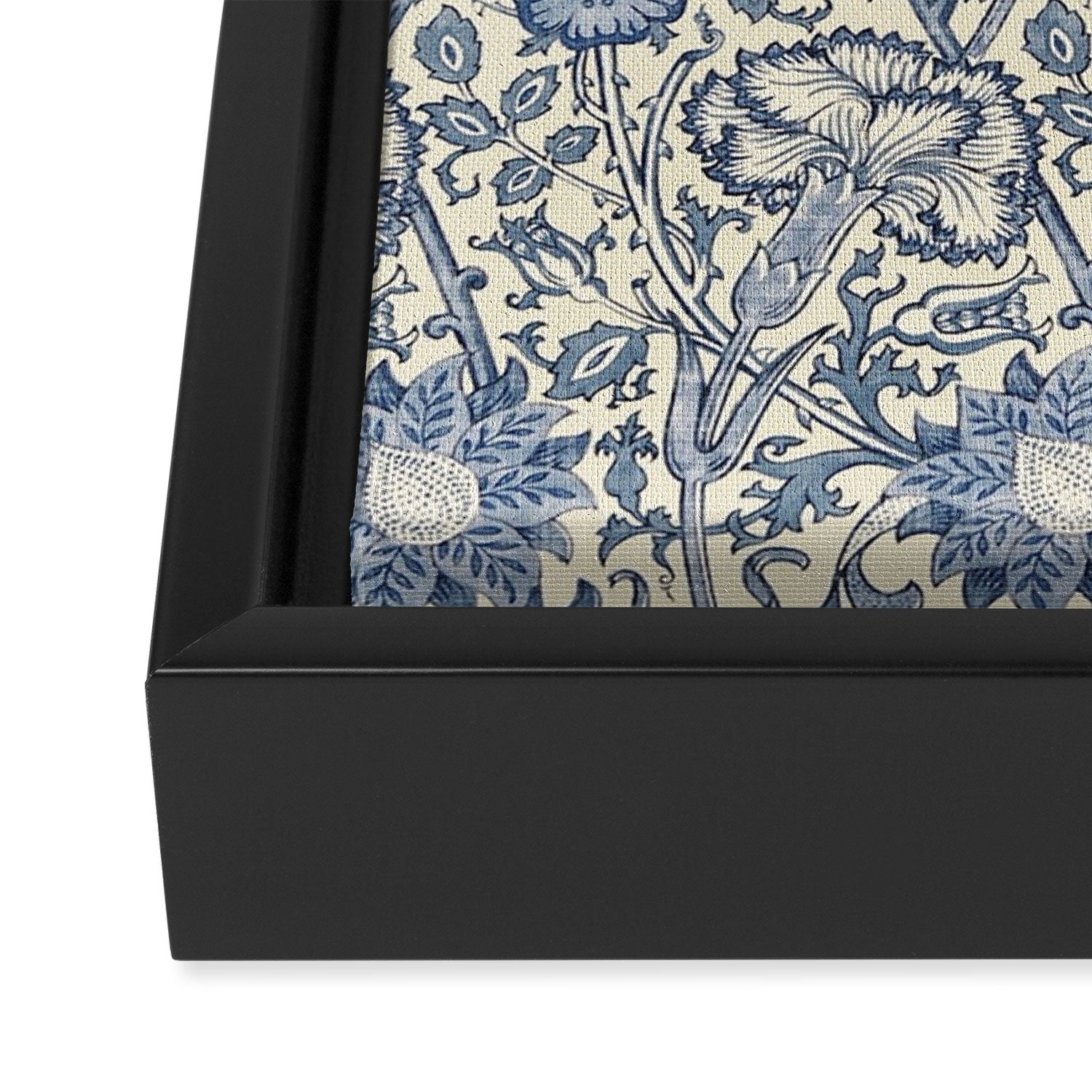 William Morris Pink and Rose China Blue Toile Framed Canvas Print Gallery Image 3