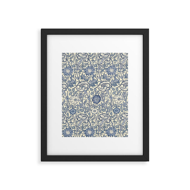 William Morris Pink and Rose China Blue Toile Framed Art Print Gallery Image 6