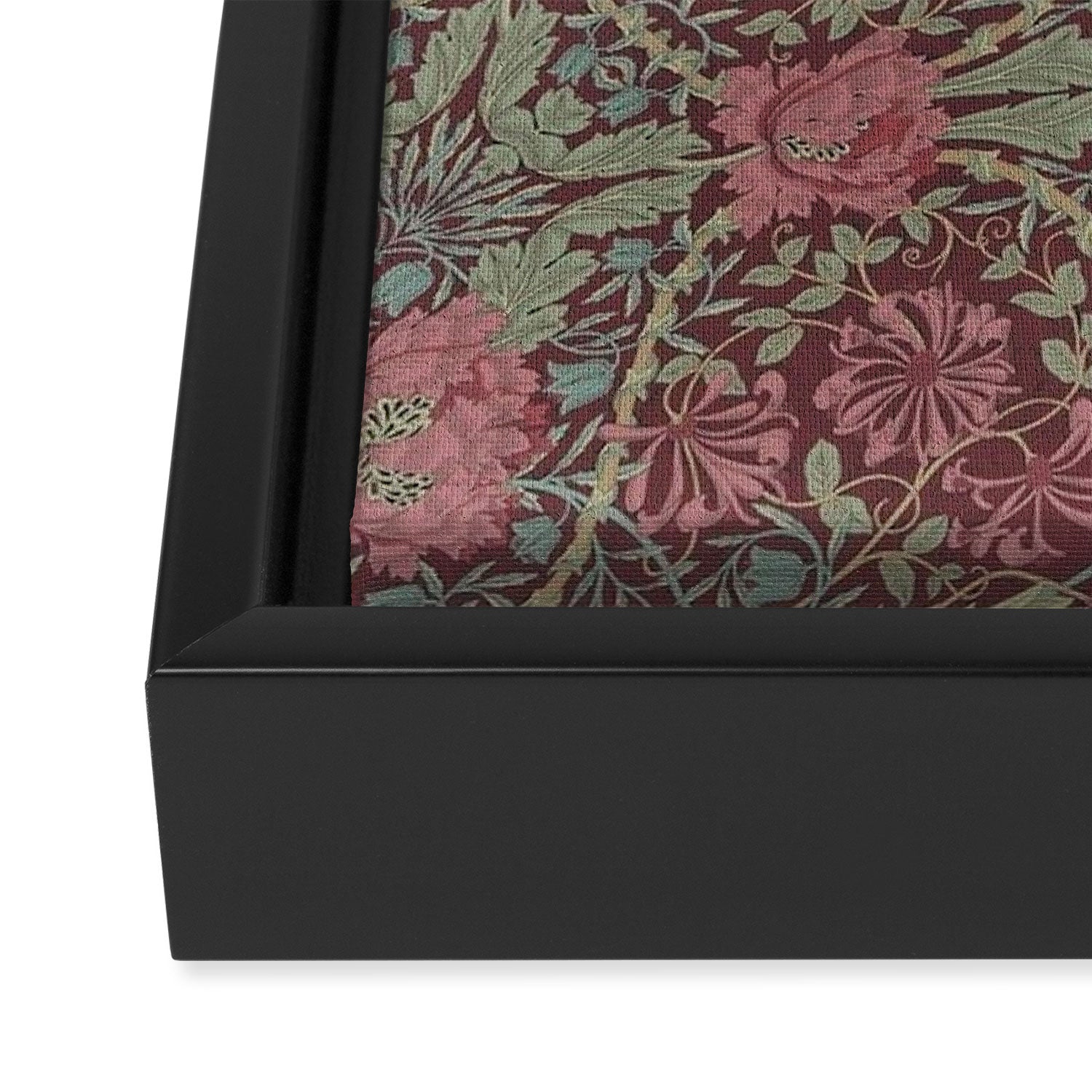 William Morris Plum Wine Floral Framed Canvas Print Gallery Image 3