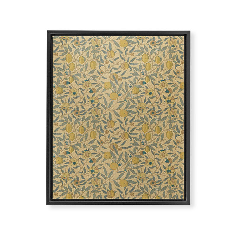 William Morris Pomegranate Fruit Blue Gold Framed Canvas Print Gallery Image 8