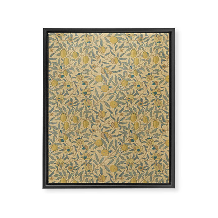William Morris Pomegranate Fruit Blue Gold Framed Canvas Print Gallery Image 1