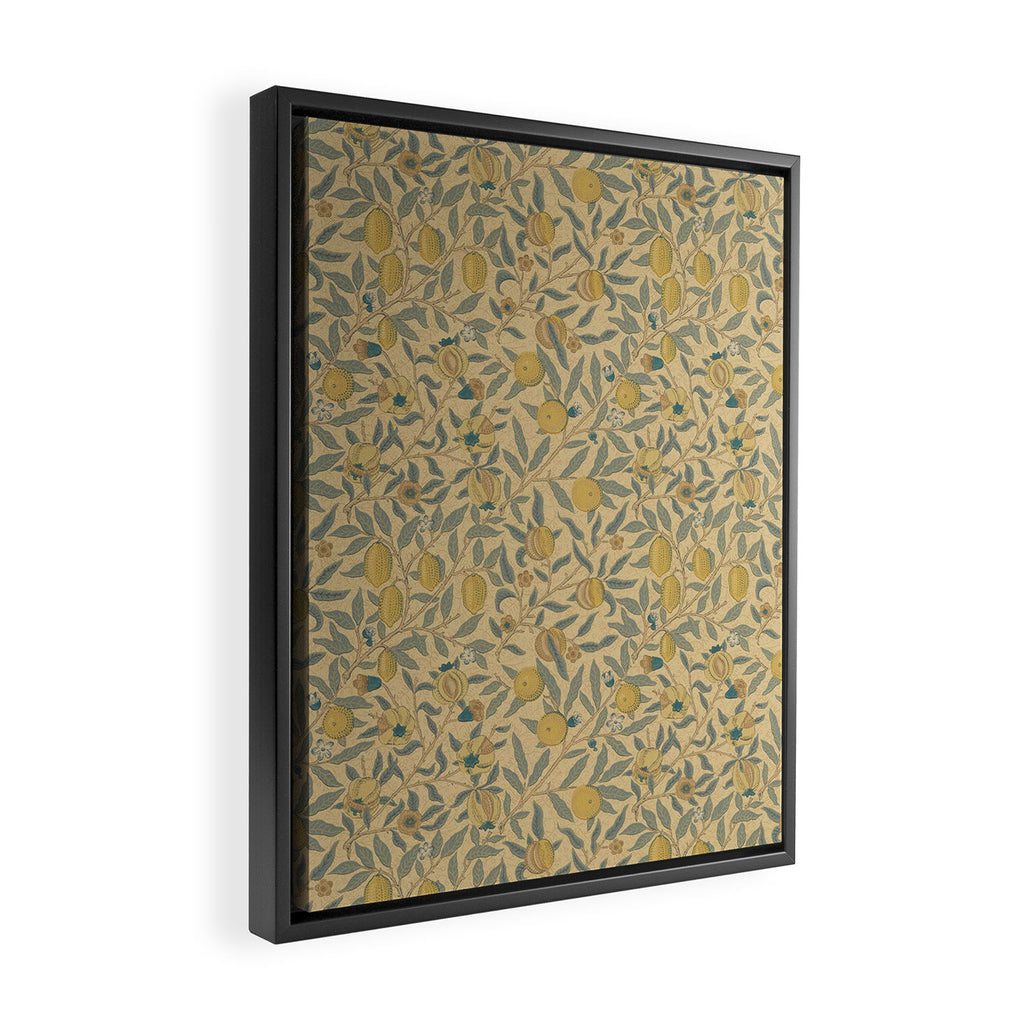 William Morris Pomegranate Fruit Blue Gold Framed Canvas Print Gallery Image 2