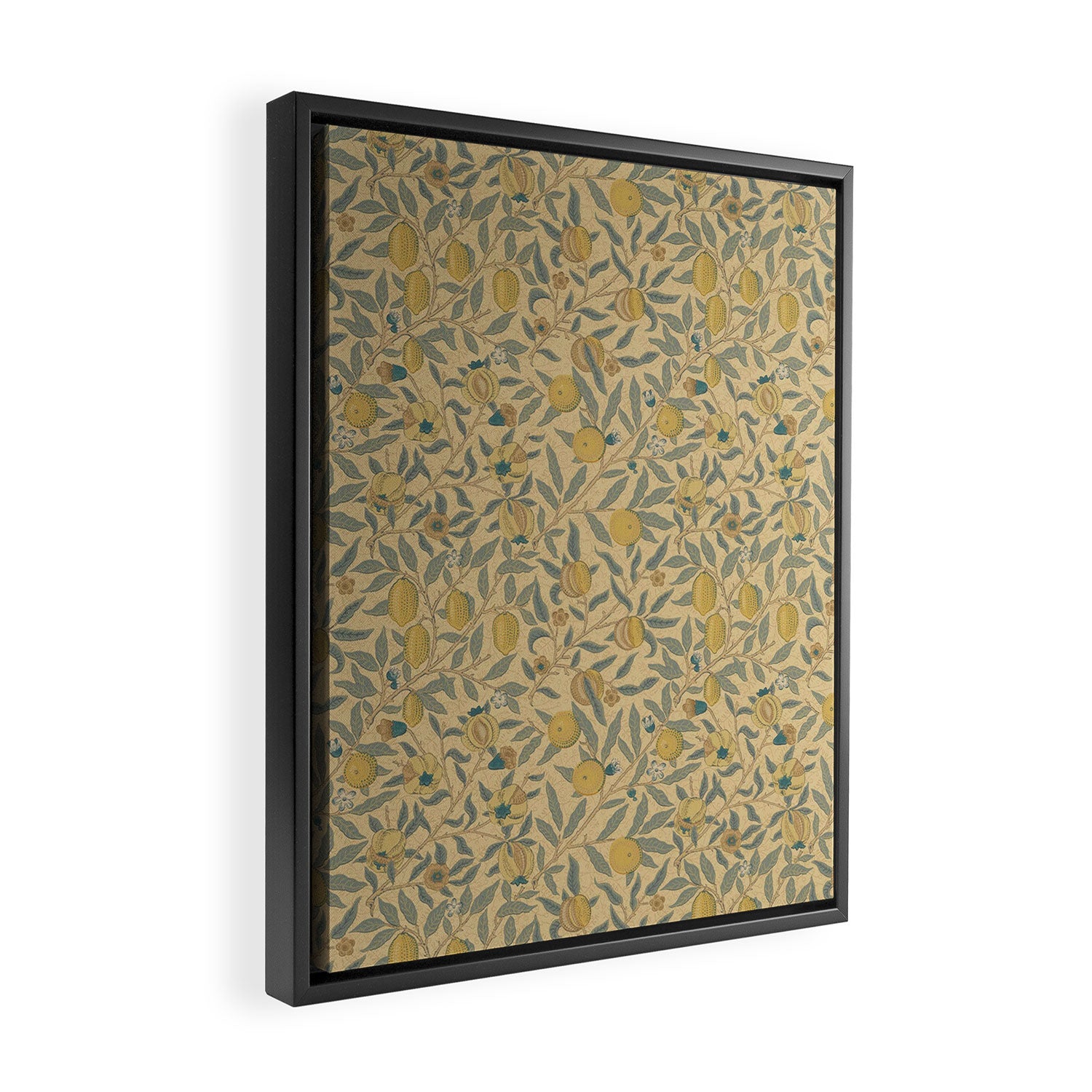 William Morris Pomegranate Fruit Blue Gold Framed Canvas Print Gallery Image 2
