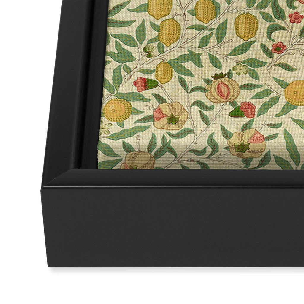 William Morris Pomegranate Fruit Beige Gold Coral Framed Canvas Print Gallery Image 3
