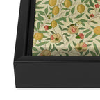 William Morris Pomegranate Fruit Beige Gold Coral Framed Canvas Print Gallery Image 3