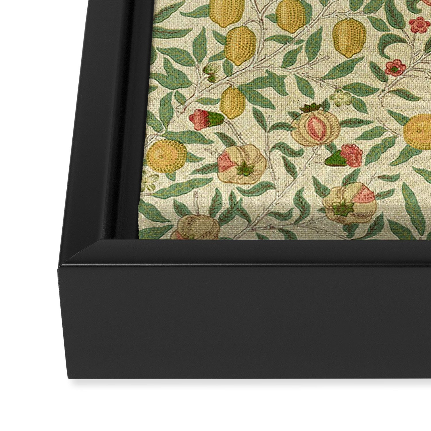 William Morris Pomegranate Fruit Beige Gold Coral Framed Canvas Print Gallery Image 3