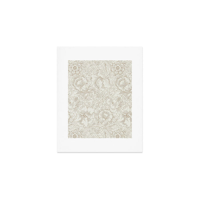 William Morris Poppy Cream Gold Pattern Art Print Gallery Image 1