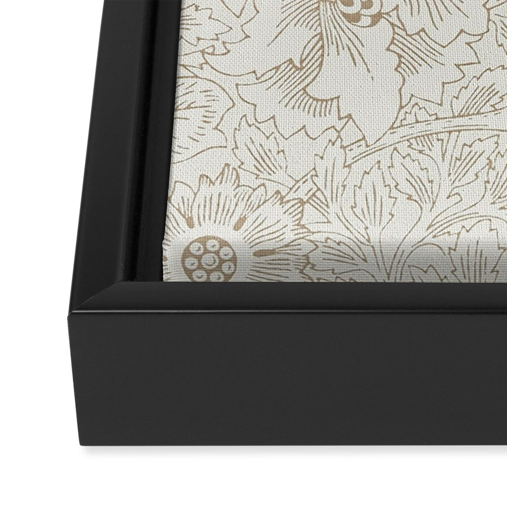 William Morris Poppy Cream Gold Pattern Framed Canvas Print Gallery Image 3