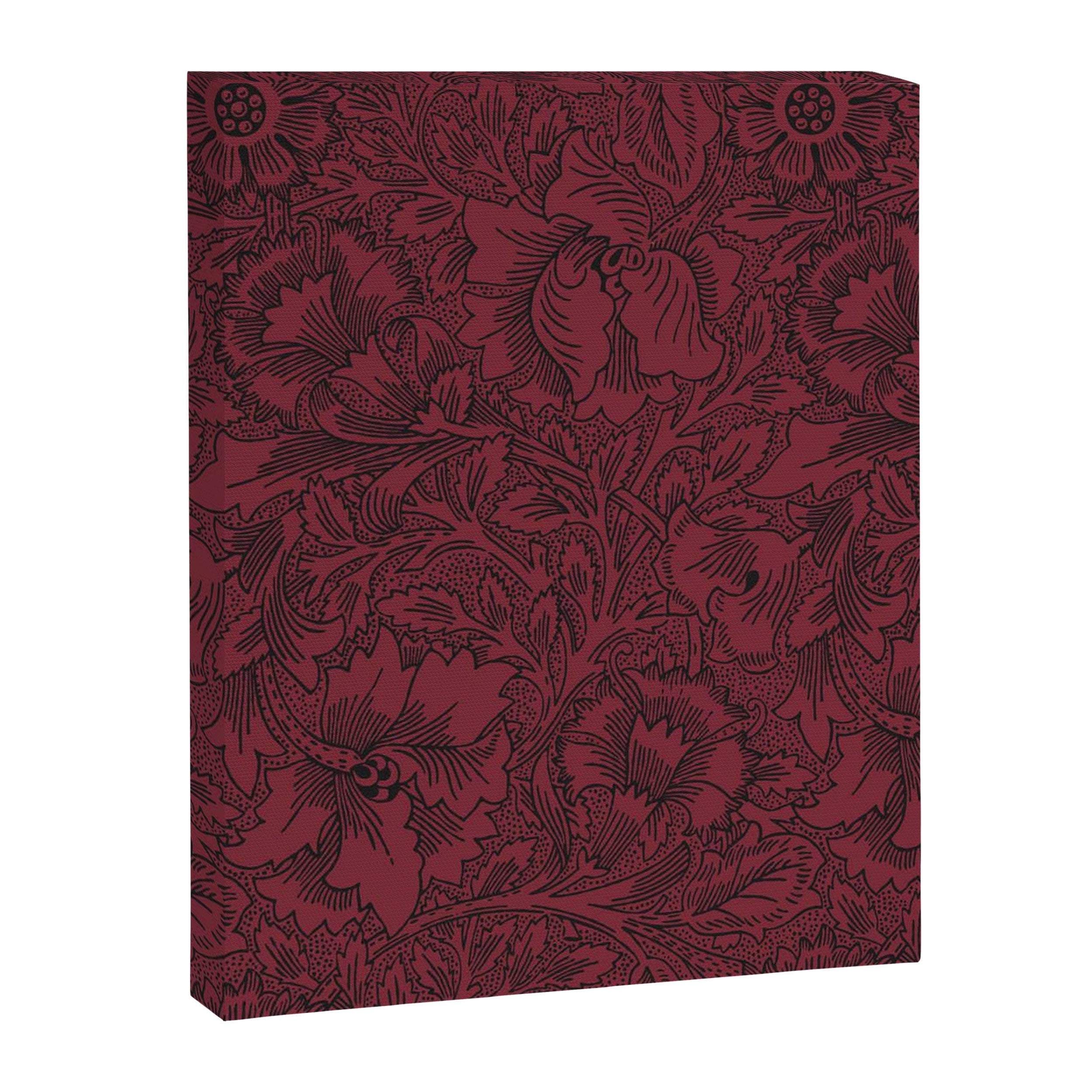 William Morris Poppy Dark Wine Claret Red Pattern Canvas Print Gallery Image 8