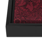 William Morris Poppy Dark Wine Claret Red Pattern Framed Canvas Print Gallery Image 3
