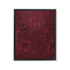William Morris Poppy Dark Wine Claret Red Pattern Framed Canvas Print Gallery Image 8