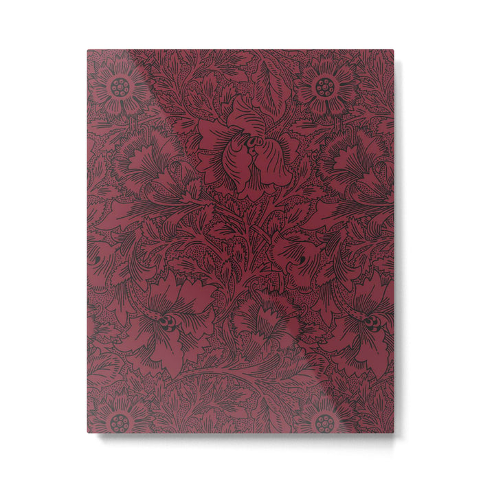 William Morris Poppy Dark Wine Claret Red Pattern Metal Print Gallery Image 1