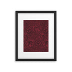 William Morris Poppy Dark Wine Claret Red Pattern Framed Art Print Gallery Image 6