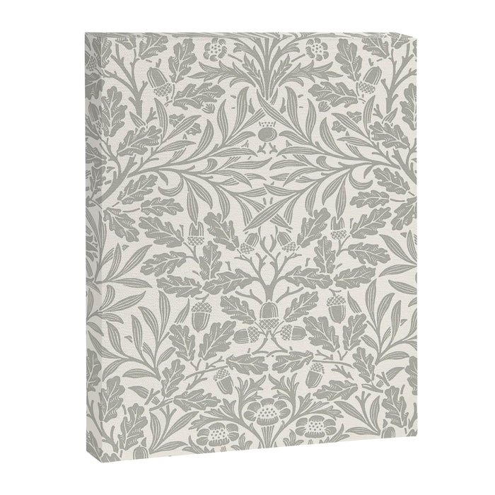 William Morris Pure Acorn Soft Pebble Grey & White Canvas Print Gallery Image 1