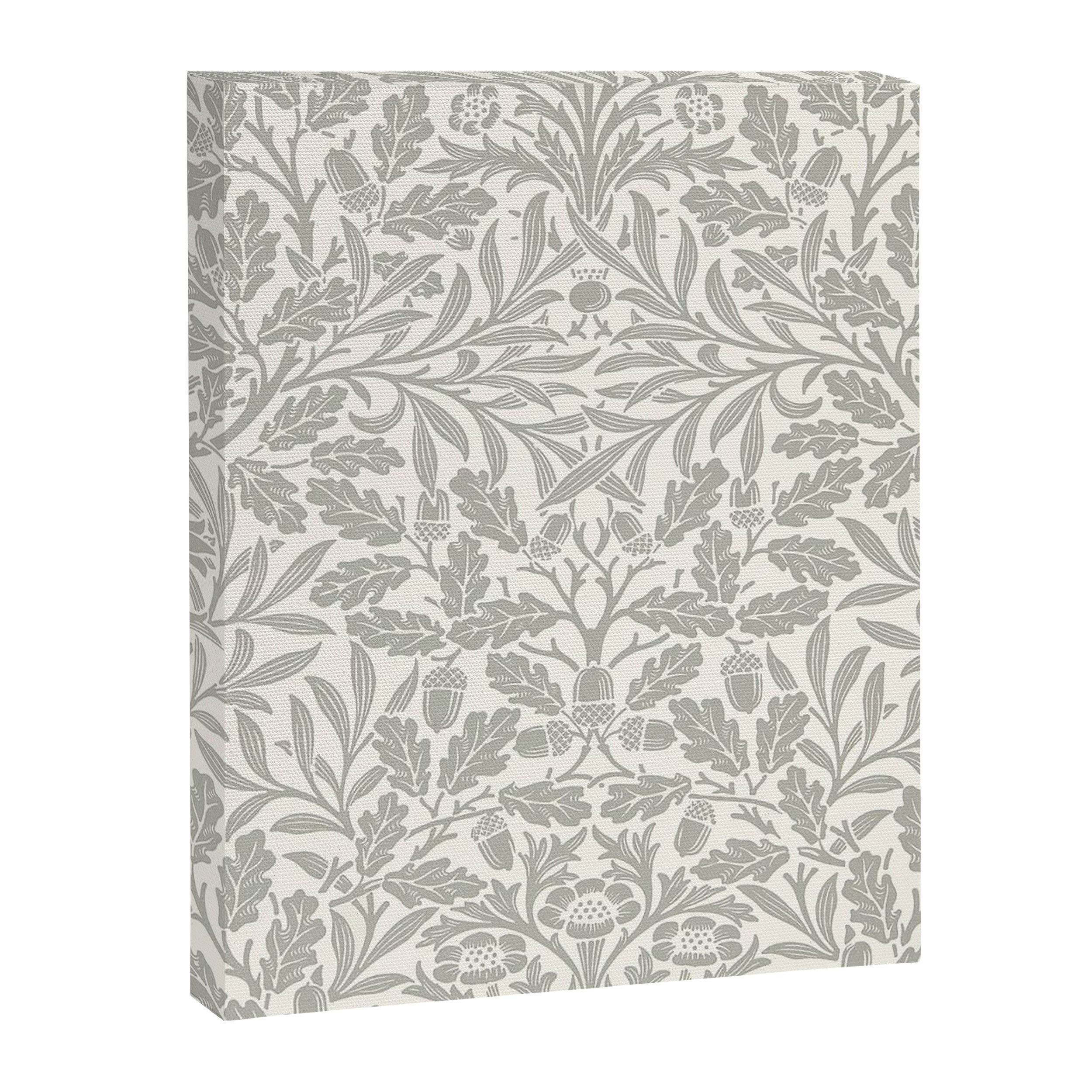 William Morris Pure Acorn Soft Pebble Grey & White Canvas Print Gallery Image 8