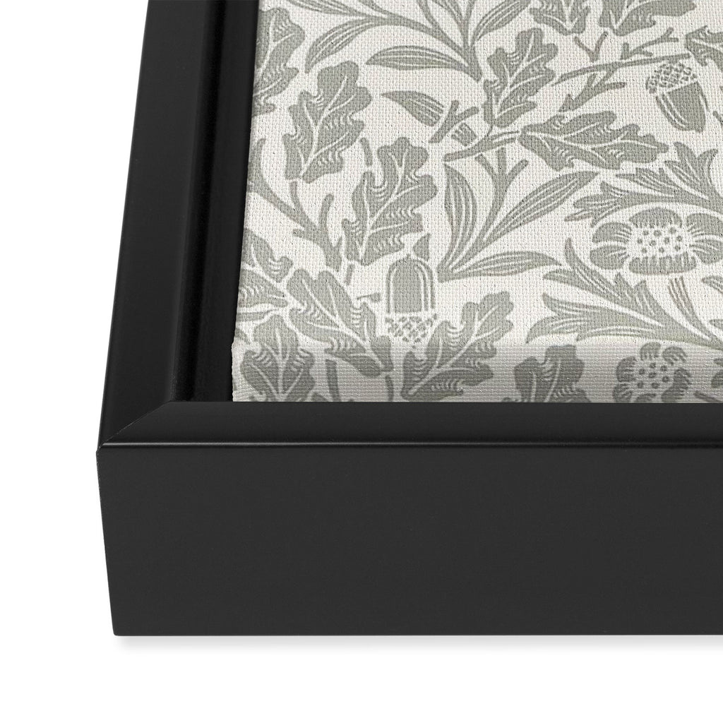 William Morris Pure Acorn Soft Pebble Grey & White Framed Canvas Print Gallery Image 3