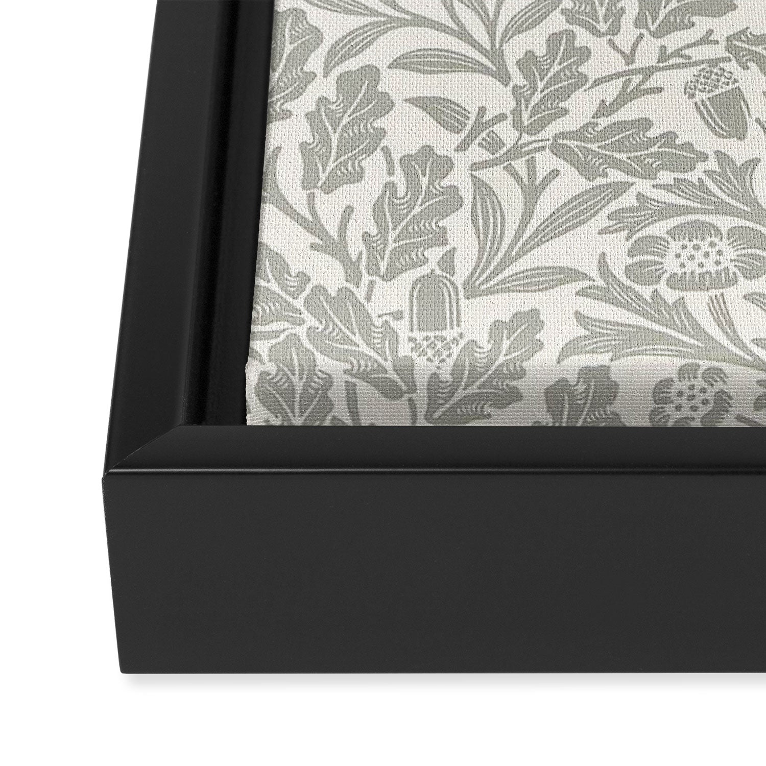 William Morris Pure Acorn Soft Pebble Grey & White Framed Canvas Print Gallery Image 3