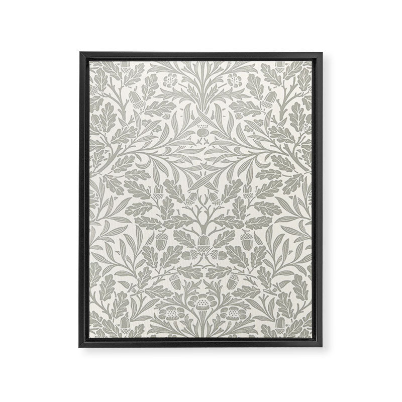 William Morris Pure Acorn Soft Pebble Grey & White Framed Canvas Print Gallery Image 8