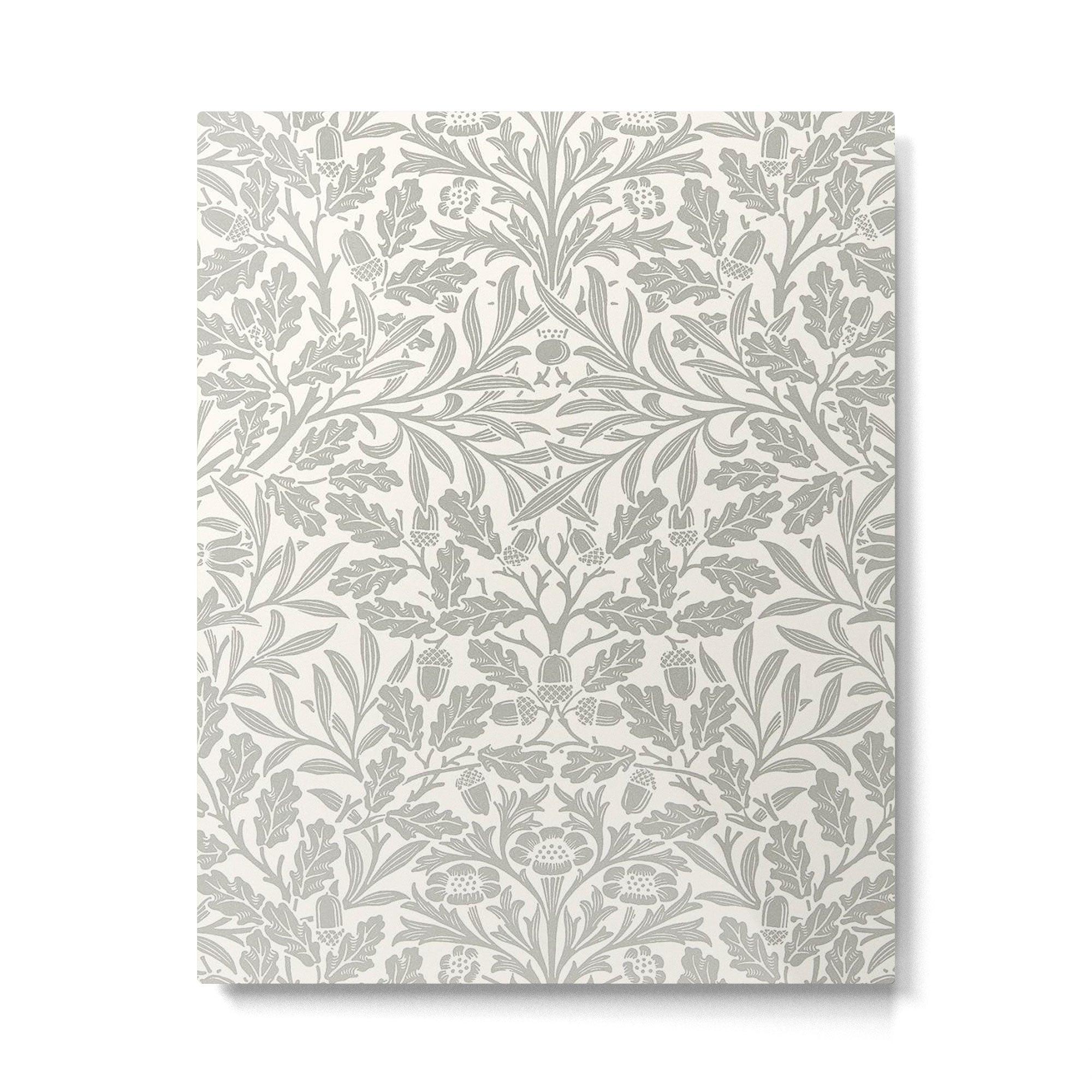 William Morris Pure Acorn Soft Pebble Grey & White Metal Print Gallery Image 6