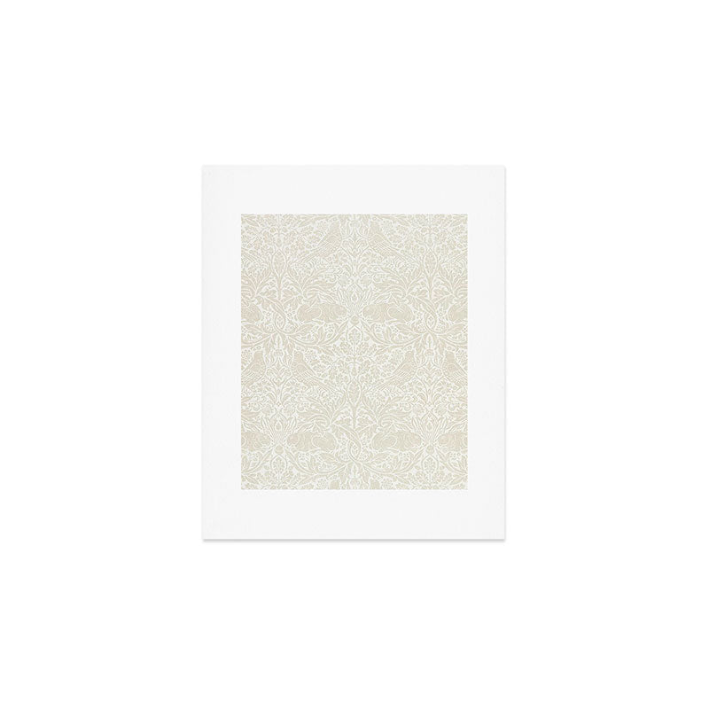 William Morris Pure Brer Rabbit White Clover Ivory Vintage Pattern Art Print Gallery Image 1