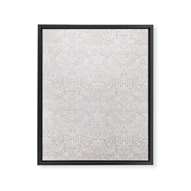 William Morris Pure Strawberry Thief Dove Cream Framed Canvas Print Gallery Image 8