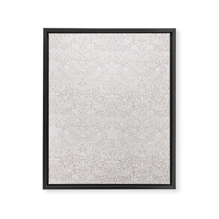 William Morris Pure Strawberry Thief Dove Cream Framed Canvas Print Gallery Image 1