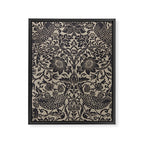 William Morris Pure Strawberry Thief Black Gilver Graphite Pattern Framed Canvas Print Gallery Image 8