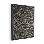William Morris Pure Strawberry Thief Black Gilver Graphite Pattern Framed Canvas Print Gallery Image 2