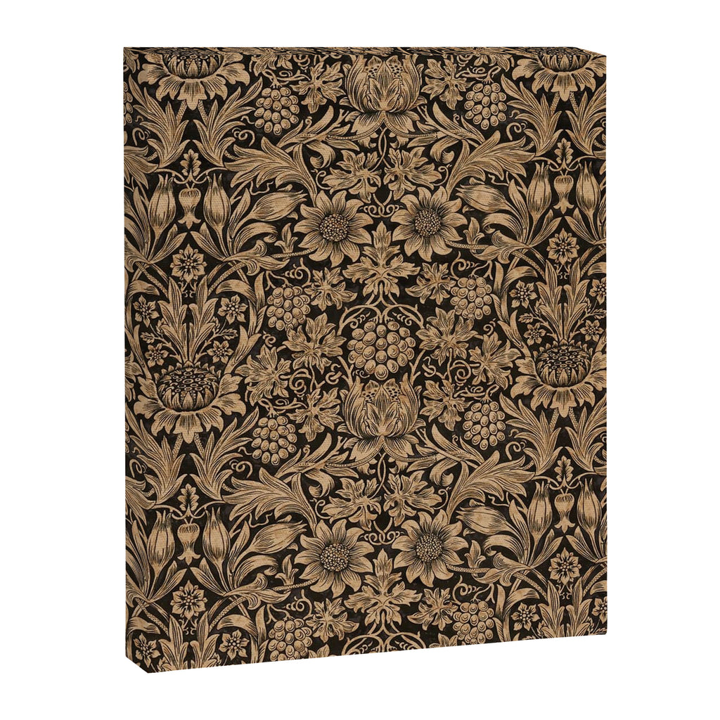William Morris Pure Sunflower Brown Maple Lichen Vintage Pattern Canvas Print Gallery Image 8