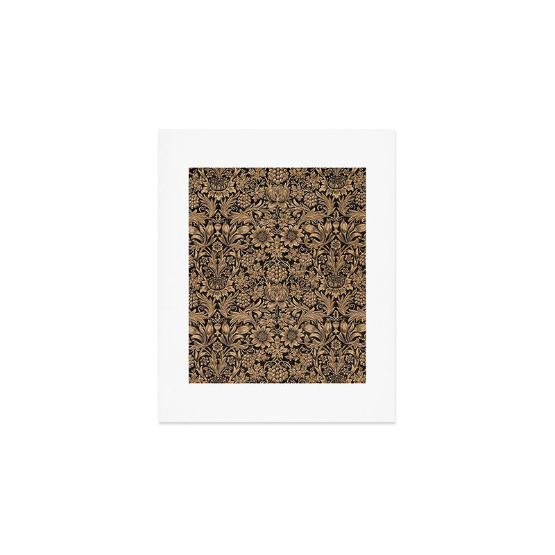 William Morris Pure Sunflower Brown Maple Lichen Vintage Pattern Art Print Gallery Image 1