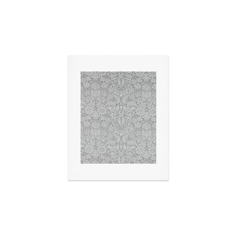 William Morris Pure Sunflower Dove Grey Vintage Pattern Art Print Gallery Image 1