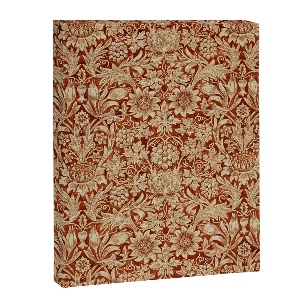William Morris Pure Sunflower Red Saffron Vellum Vintage Pattern Canvas Print Gallery Image 8