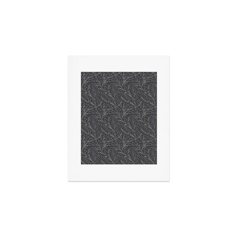 William Morris Pure Willow Bough Charcoal Black Art Print Gallery Image 1