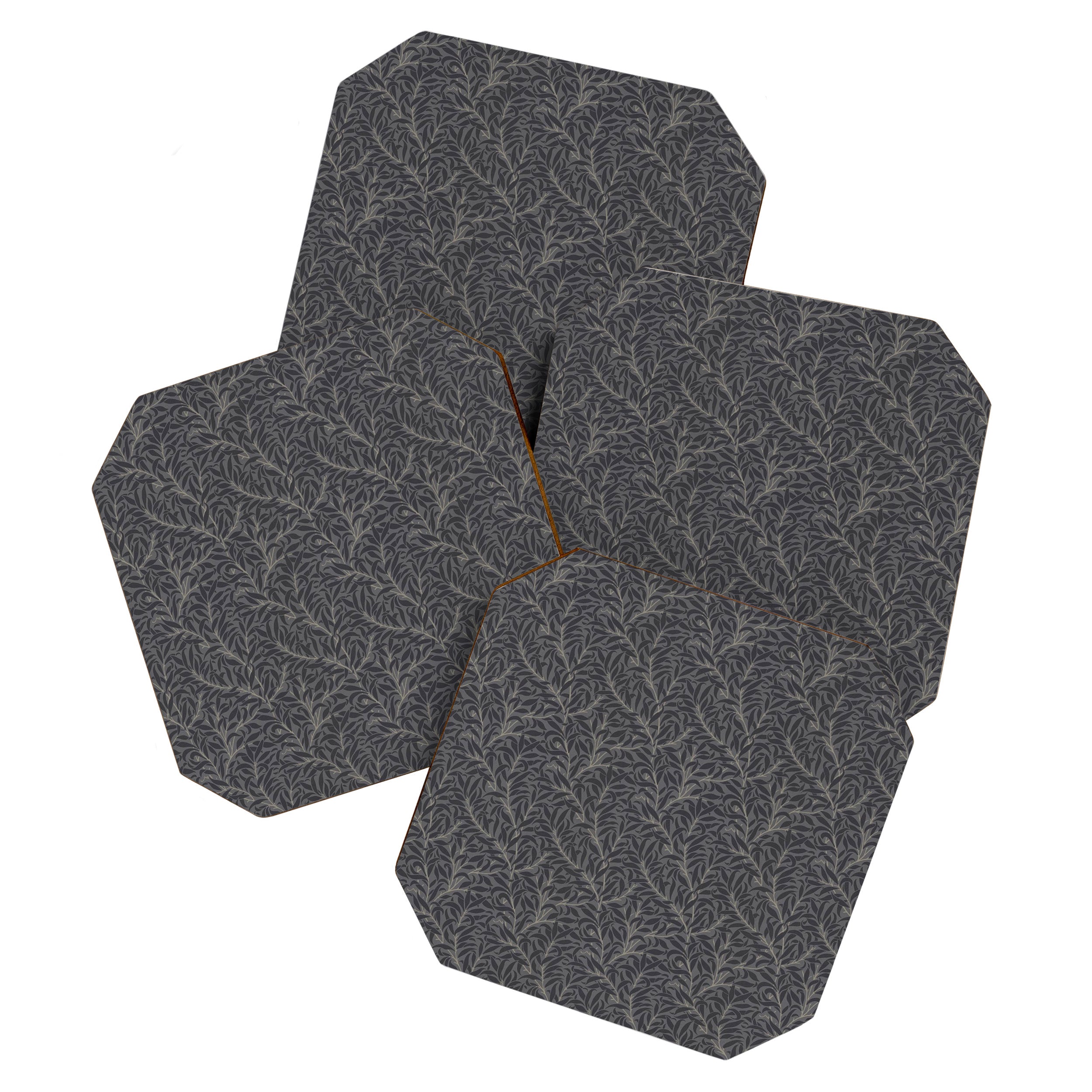 William Morris Pure Willow Bough Charcoal Black Coaster Gallery Image 1